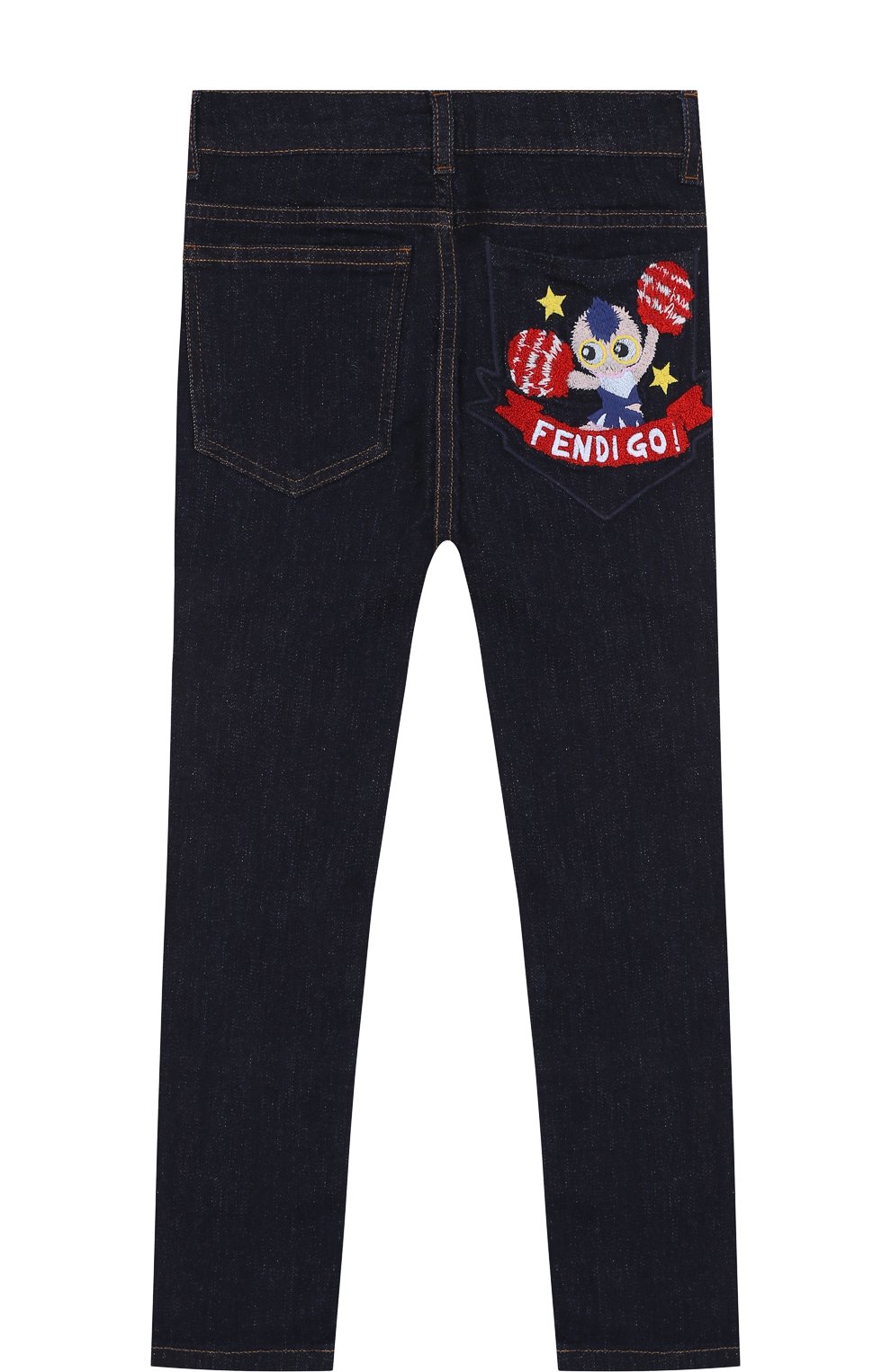 Джинсы прямого кроя с нашивкой FENDI, арт. JFF081/A190/2A-5A, фото 2