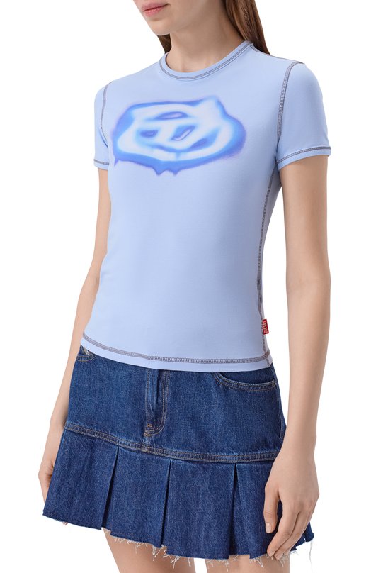 Хлопковая футболка Diesel A20497/0QHHA Голубой  A20497/0QHHA Фото 3