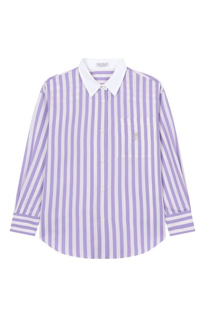 Рубашка из хлопка и шелка BRUNELLO CUCINELLI, арт. BH757C859B