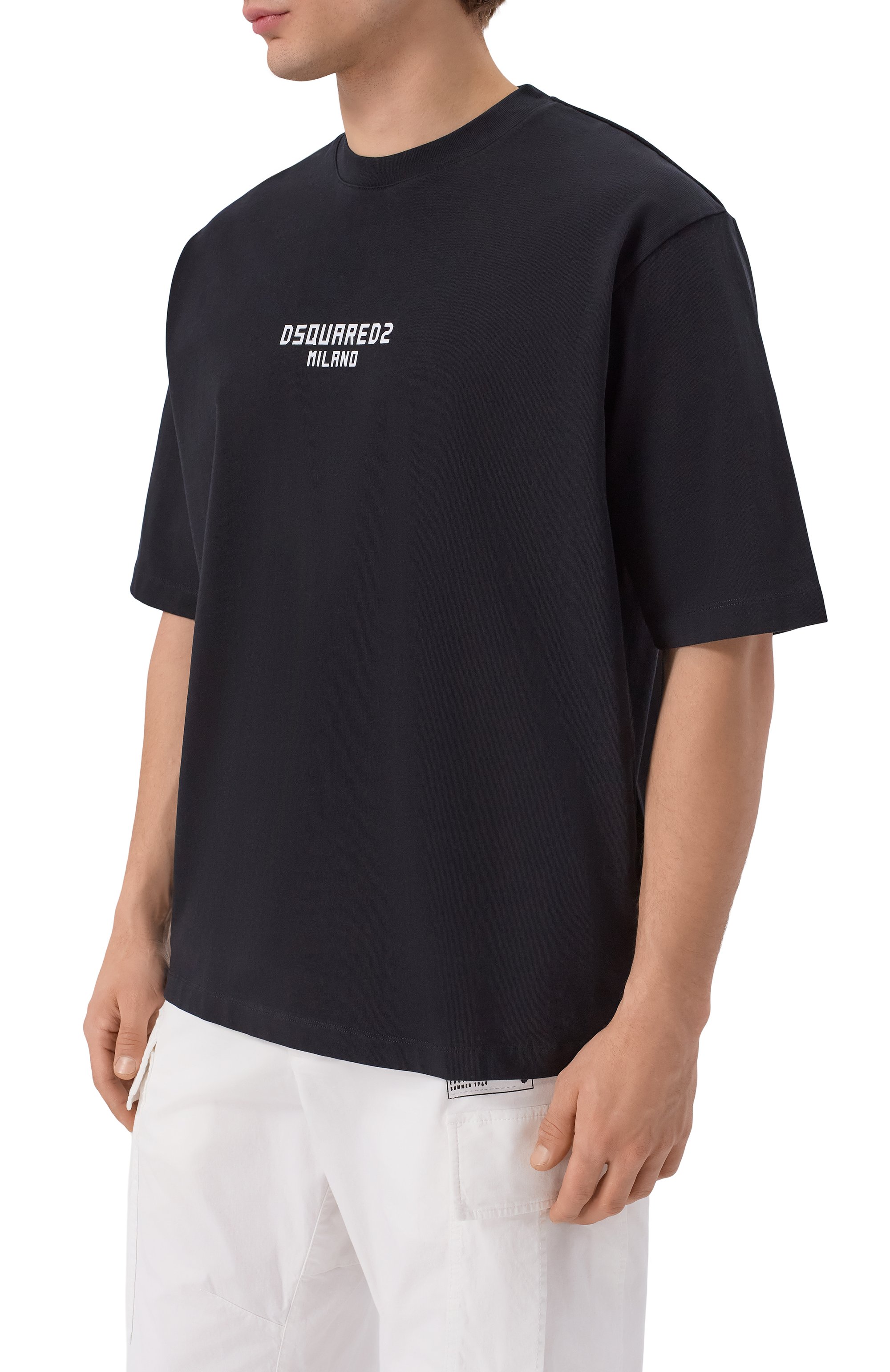 Хлопковая футболка DSQUARED2 черного цвета по цене 27100 руб., арт. S74GD1521/D20106, фото 3 Хлопковая футболка DSQUARED2, арт. S74GD1521/D20106, фото 3