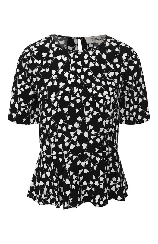 

Топ из вискозы Diane Von Furstenberg, Чёрно-белый