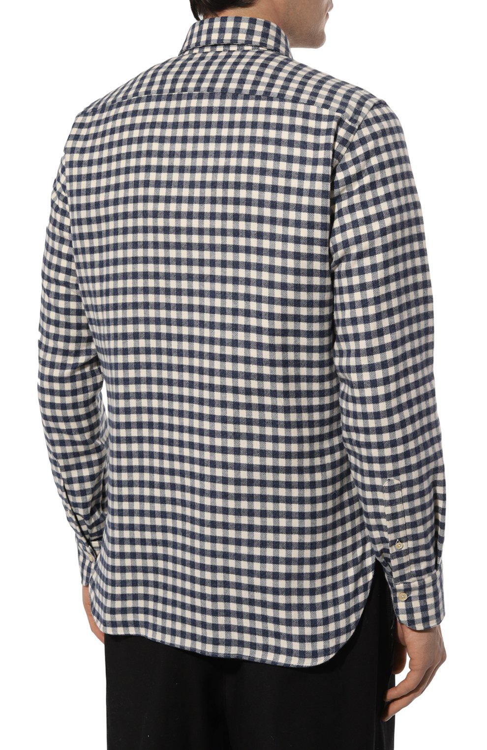 Хлопковая рубашка ANDREA CAMPAGNA синего цвета по цене 35050 руб., арт. NEW REGENT/C7116, фото 4 Хлопковая рубашка ANDREA CAMPAGNA, арт. NEW REGENT/C7116, фото 4