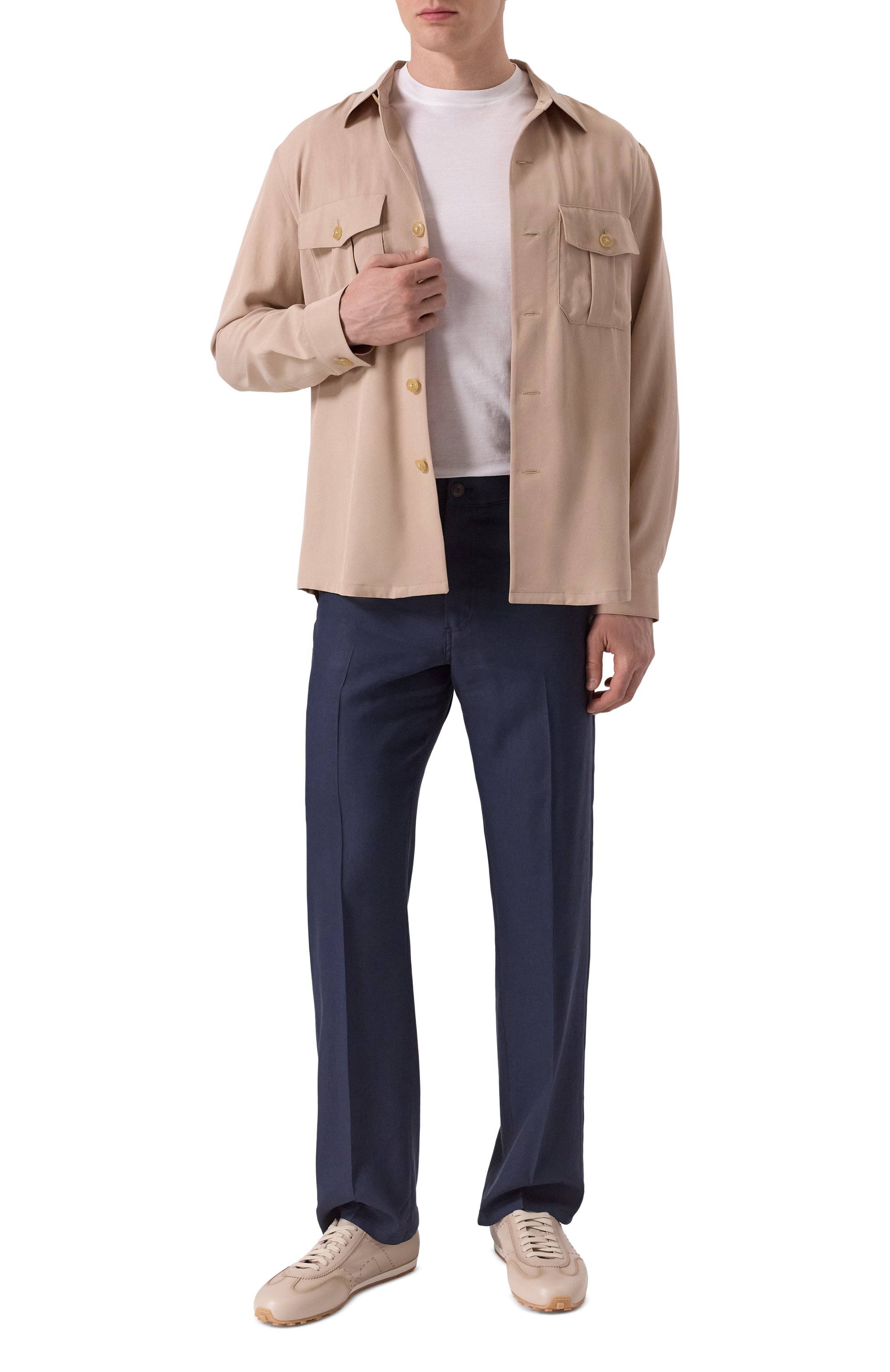 Кожаные кроссовки glove SANTONI бежевого цвета по цене 78050 руб., арт. MBGG22080BIFTSDW, фото 2 Кожаные кроссовки glove SANTONI, арт. MBGG22080BIFTSDW, фото 2