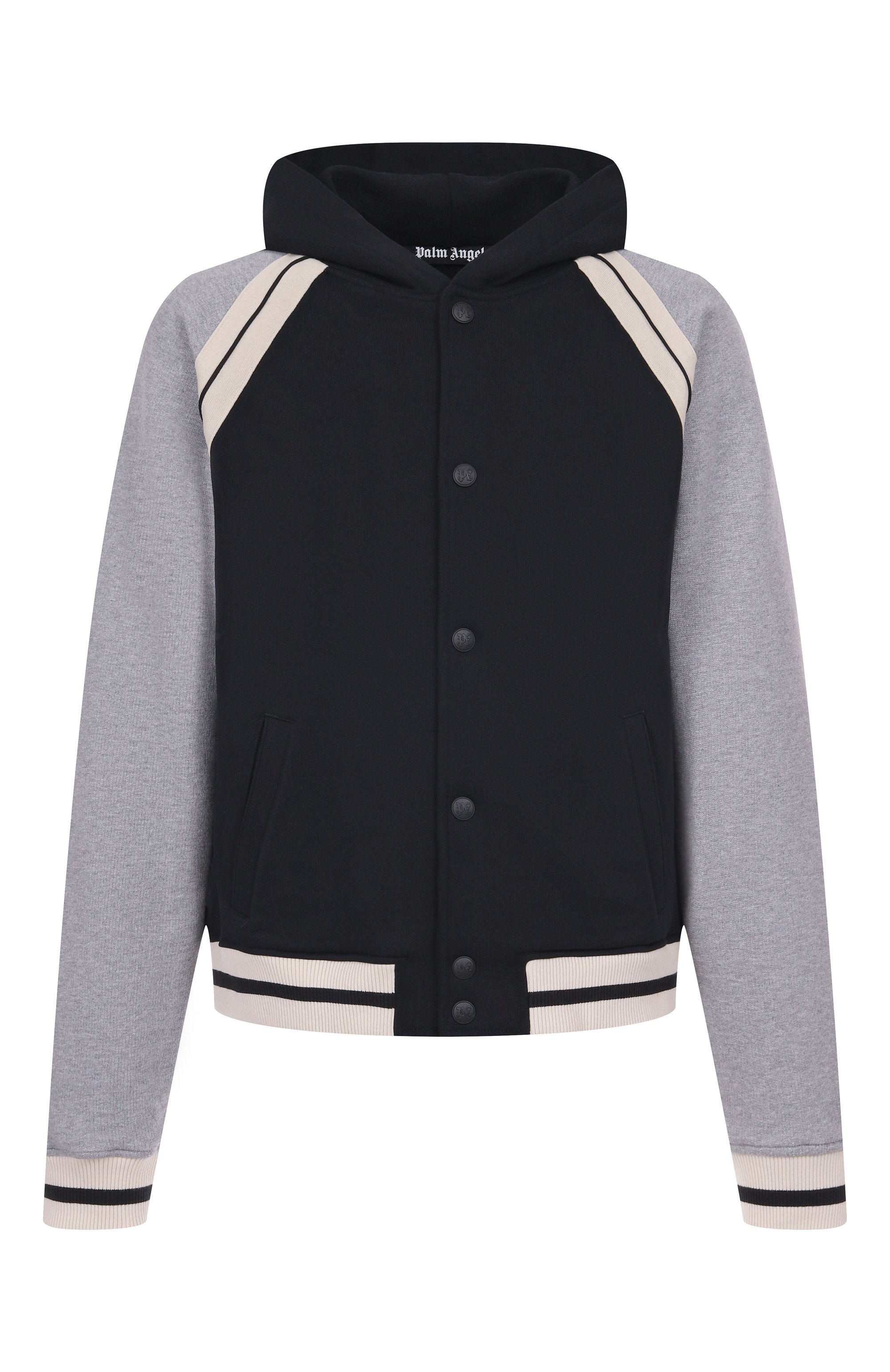 Хлопковый бомбер PALM ANGELS черного цвета по цене 77950 руб., арт. PMEK013F25FLE001, фото 1 Хлопковый бомбер PALM ANGELS, арт. PMEK013F25FLE001, фото 1