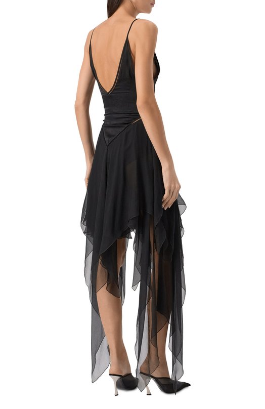 Платье из вискозы и шелка Ann Demeulemeester B0012814/FA611 Чёрный  B0012814/FA611 Фото 4