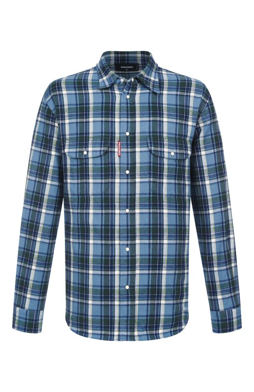 Хлопковая рубашка Dsquared2 S74DM0948/D35296 Голубой S74DM0948/D35296
