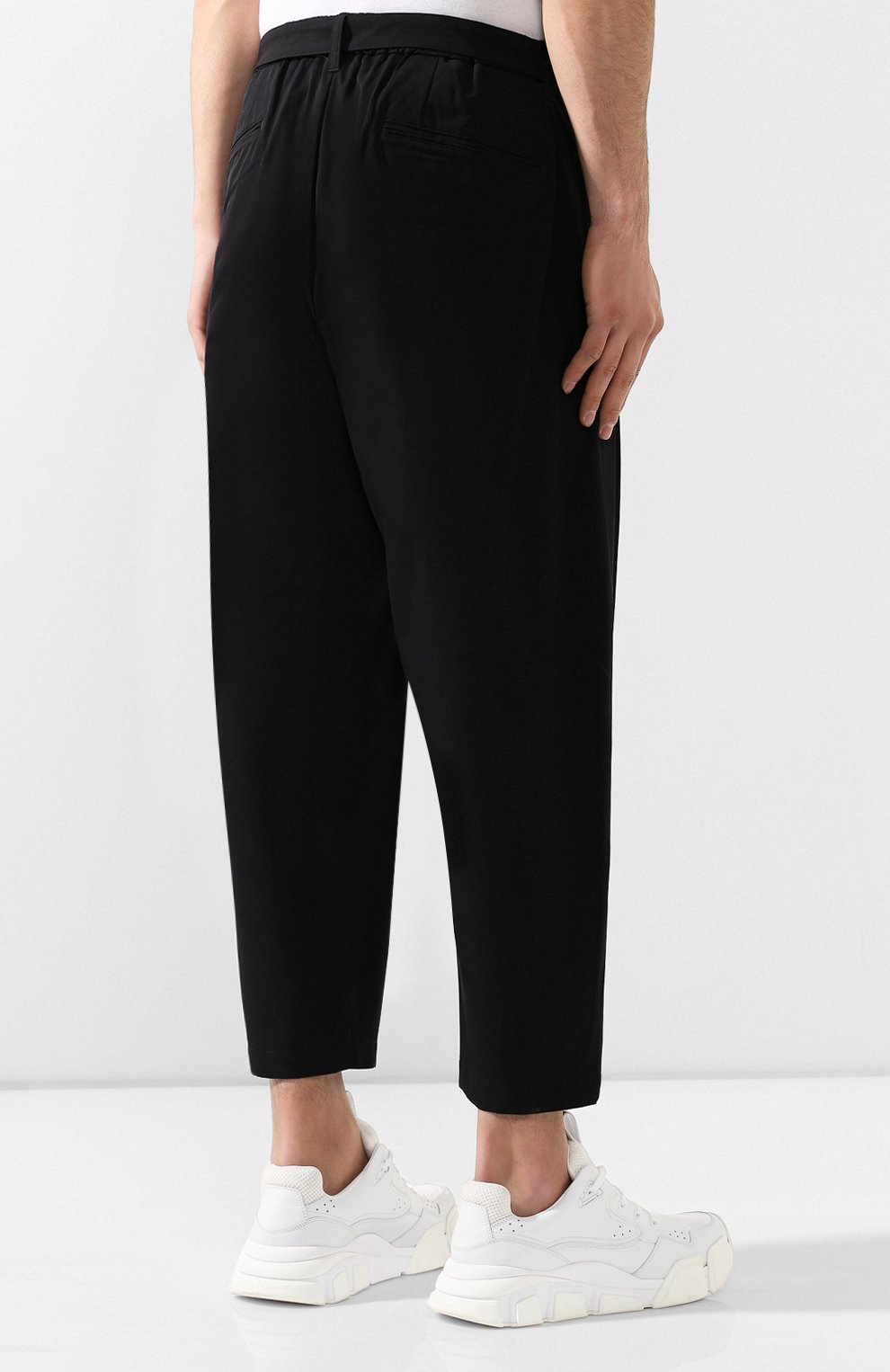 Хлопковые брюки KAZUYUKI KUMAGAI черного цвета по цене 29850 руб., арт. KP91-055, фото 4 Хлопковые брюки KAZUYUKI KUMAGAI, арт. KP91-055, фото 4