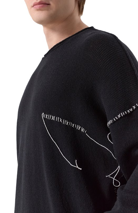 Джемпер из лиоцелла и хлопка Isabel Benenato UK01S26 Чёрный  UK01S26 Фото 5