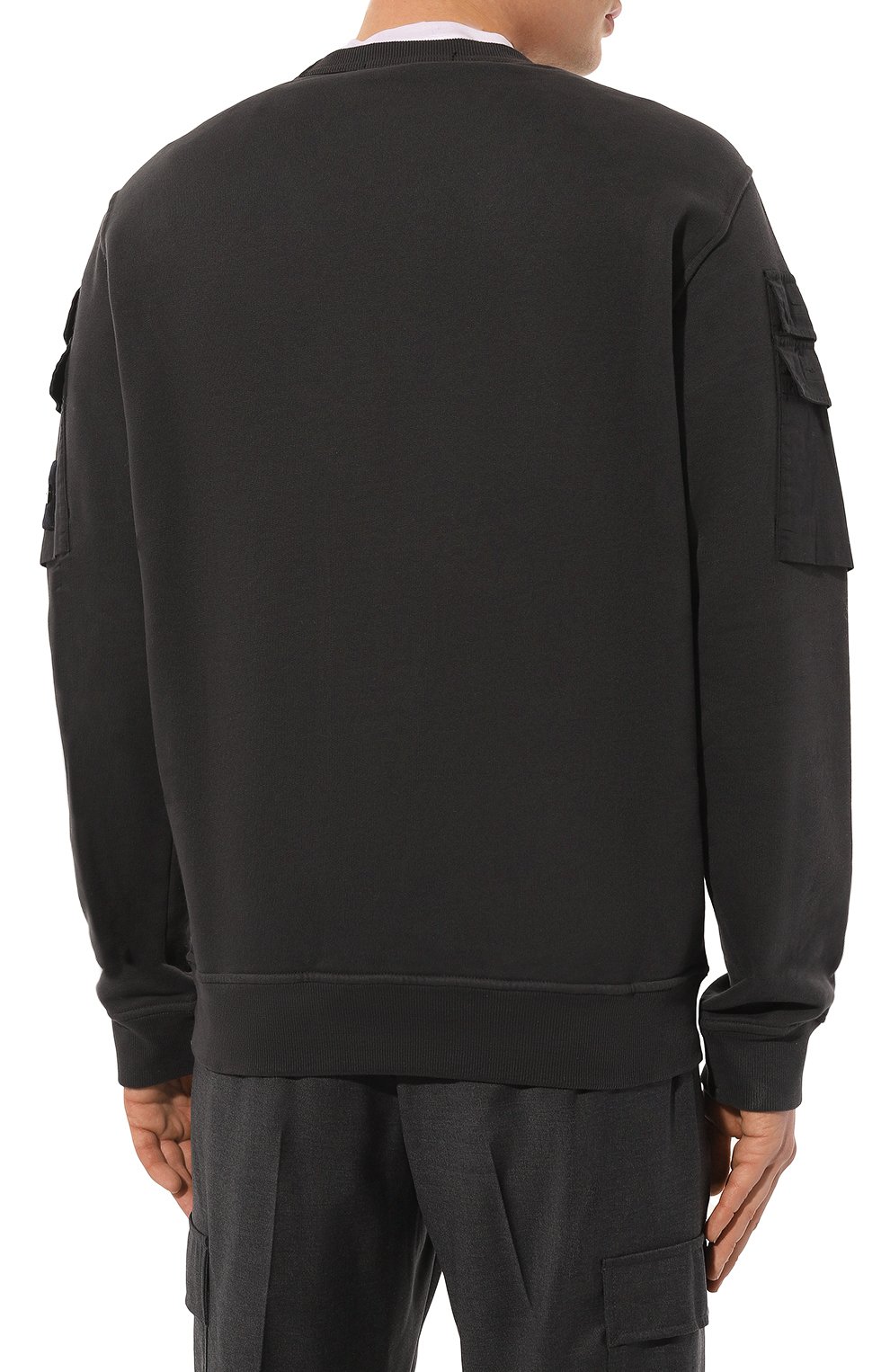 Хлопковый свитшот STONE ISLAND темно-серого цвета по цене 43200 руб., арт. 791560577, фото 4 Хлопковый свитшот STONE ISLAND, арт. 791560577, фото 4