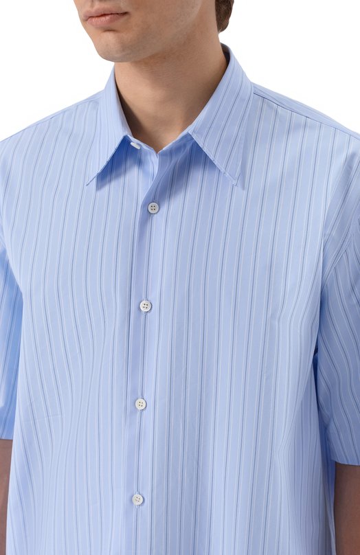 Хлопковая рубашка Dries Van Noten 020700/3021 Голубой  020700/3021 Фото 5