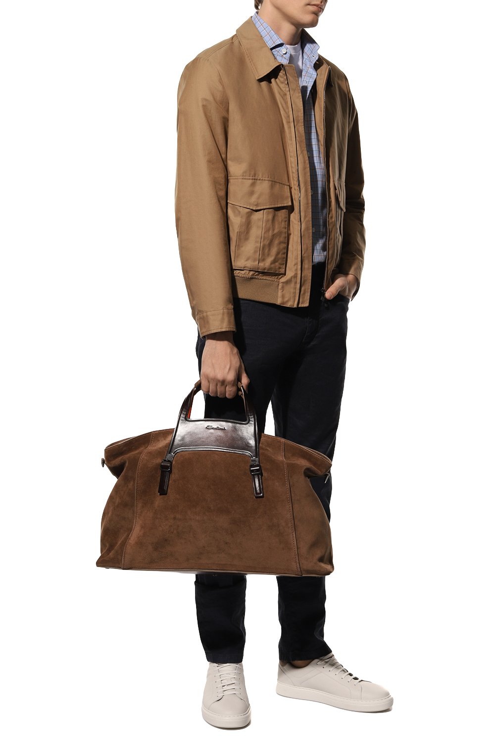 Замшевая дорожная сумка SANTONI, арт. UIBBA2272DB-GSP0S50, фото 7