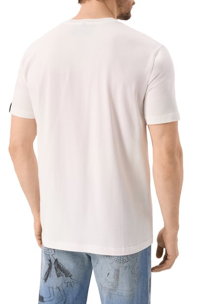 Хлопковая футболка ICEBERG белого цвета по цене 14600 руб., арт. F019/6318, фото 4 Хлопковая футболка ICEBERG, арт. F019/6318, фото 4