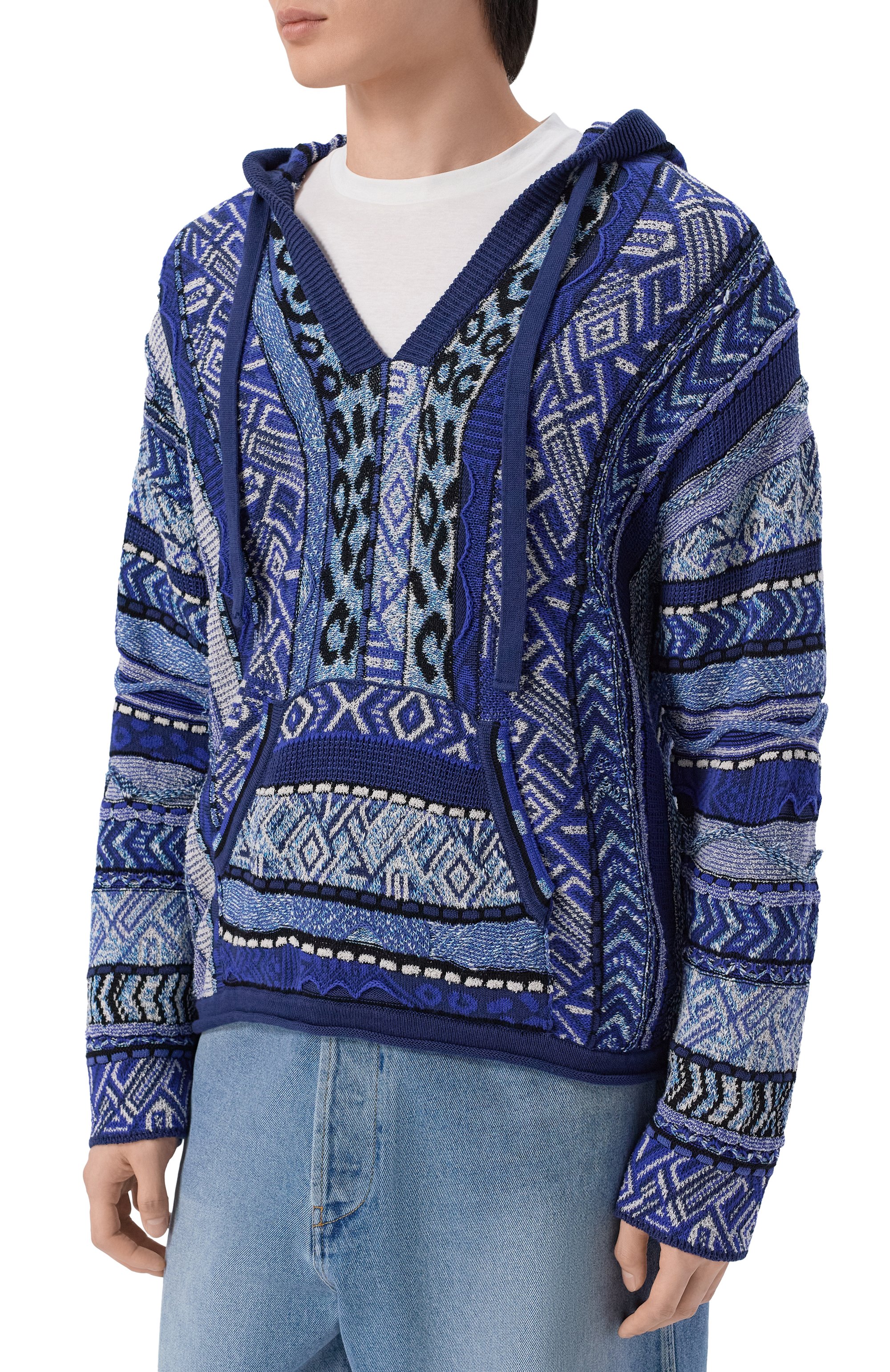 Хлопковое худи LANEUS синего цвета по цене 64500 руб., арт. S6LAMAKH070, фото 3 Хлопковое худи LANEUS, арт. S6LAMAKH070, фото 3