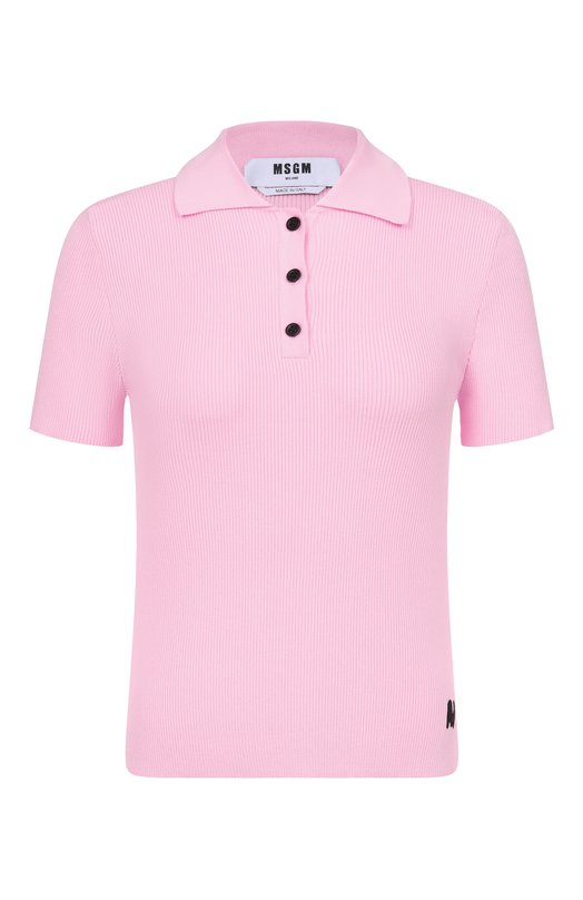 Поло из вискозы MSGM 4041MDM201/267297 Розовый 4041MDM201/267297