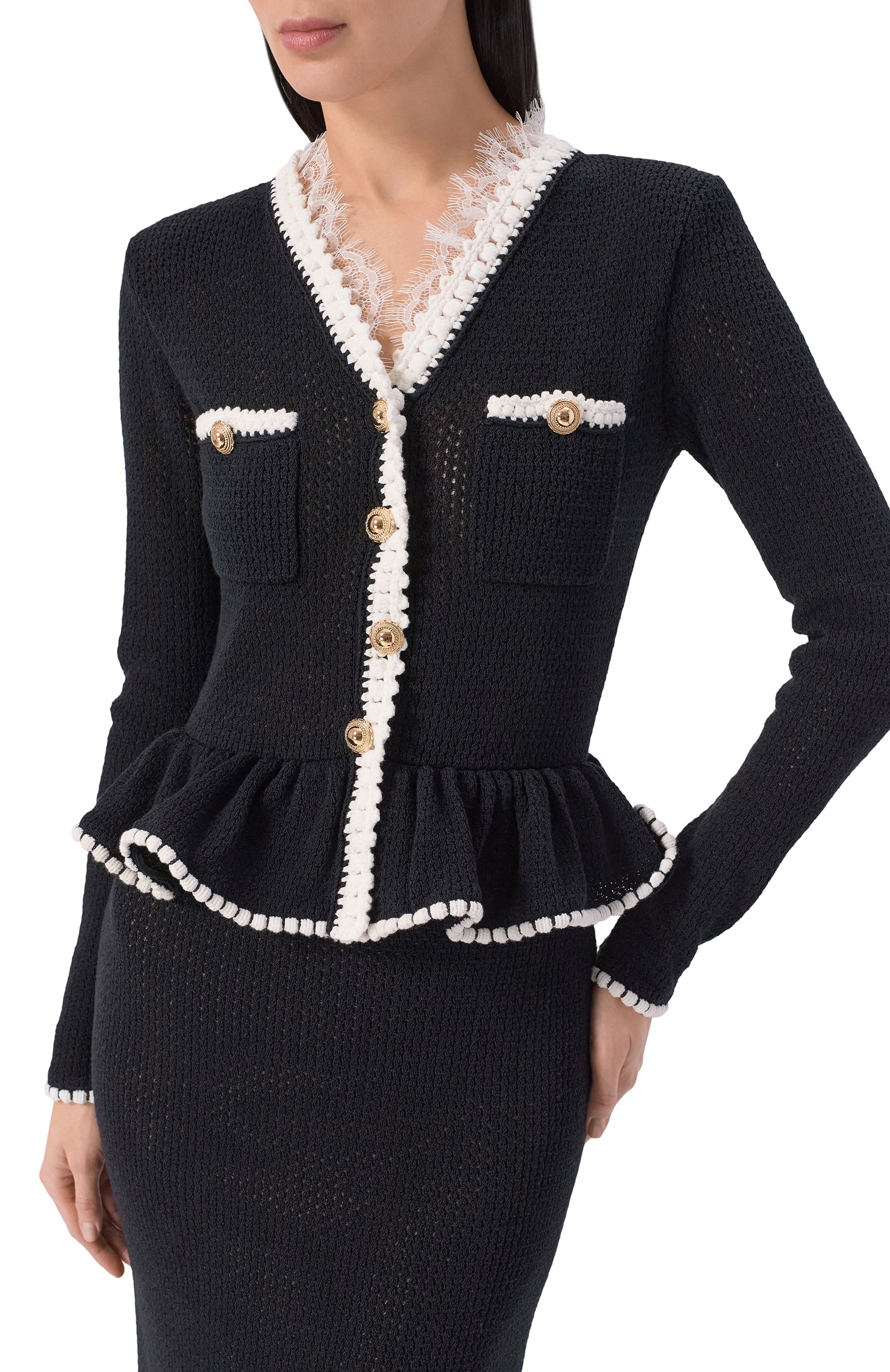 Платье из хлопка и льна SELF-PORTRAIT, арт. SS26086MB, фото 4