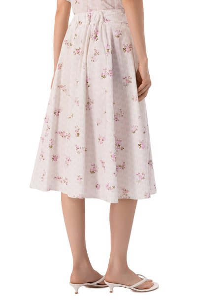 Хлопковая юбка MSGM белого цвета по цене 52000 руб., арт. 4041MDD19/267154, фото 4 Хлопковая юбка MSGM, арт. 4041MDD19/267154, фото 4