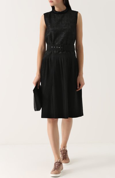Платье-миди с плиссированной юбкой и поясом MONCLER, арт. C2-093-68102-80-549L2, фото 2