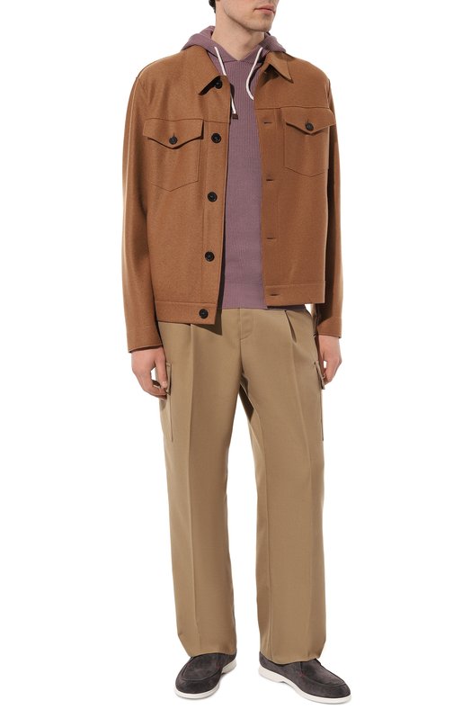 Хлопковое худи Brunello Cucinelli M2900B2022 Сиреневый  M2900B2022 Фото 2