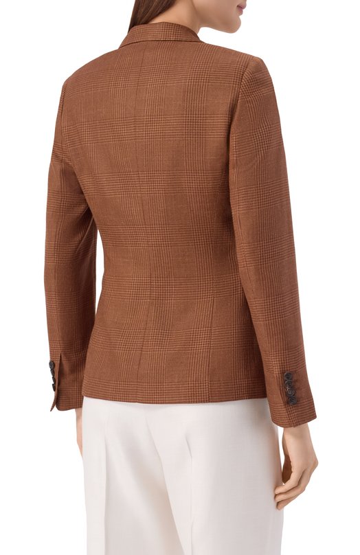 Жакет из кашемира и шелка Kiton D15510K0997G Коричневый  D15510K0997G Фото 4