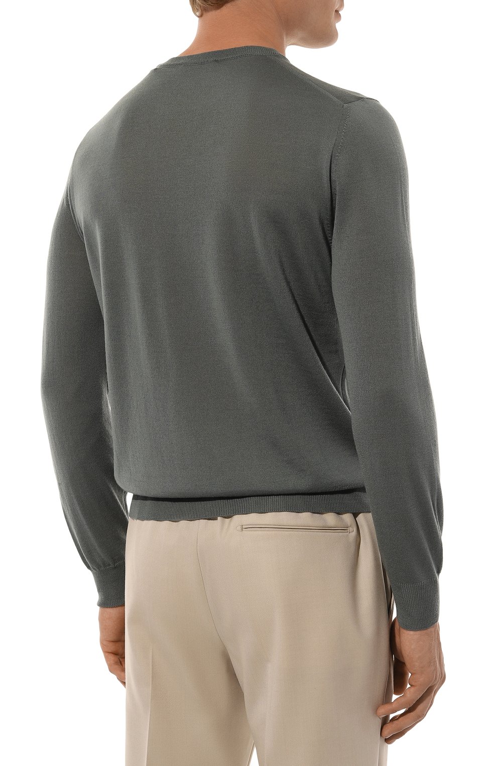 Шерстяной джемпер CANALI зеленого цвета по цене 33600 руб., арт. C0012/MK00077, фото 4 Шерстяной джемпер CANALI, арт. C0012/MK00077, фото 4