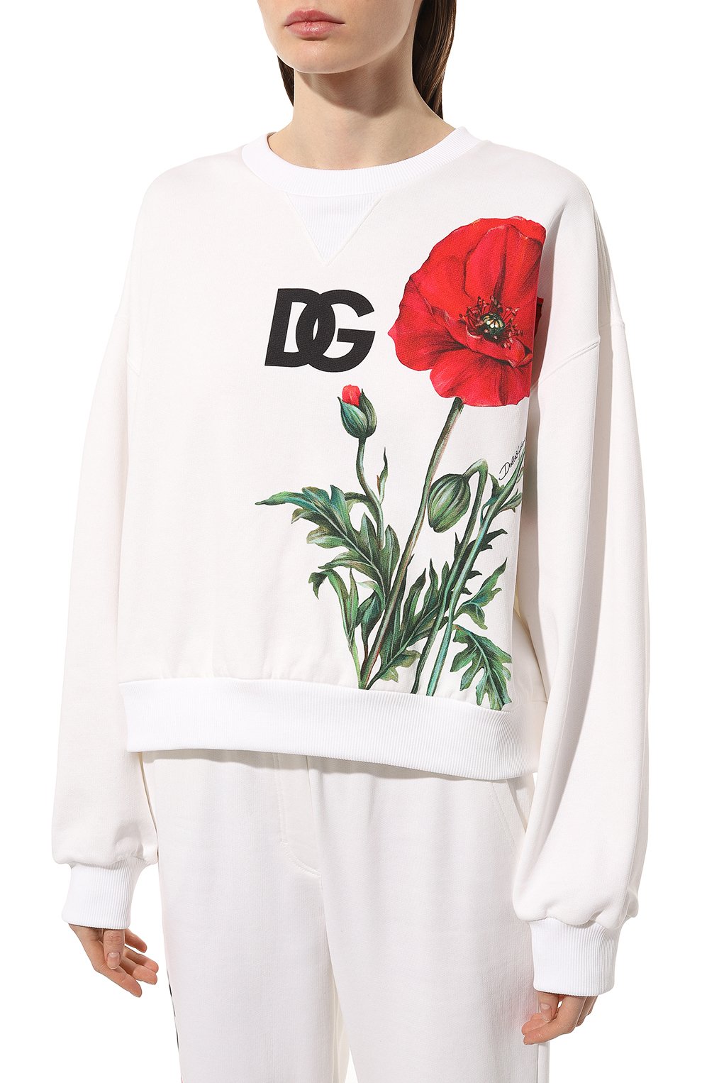 Хлопковый свитшот DOLCE & GABBANA красного цвета по цене 81900 руб., арт. F9L05T/HS7LQ, фото 3 Хлопковый свитшот DOLCE & GABBANA, арт. F9L05T/HS7LQ, фото 3