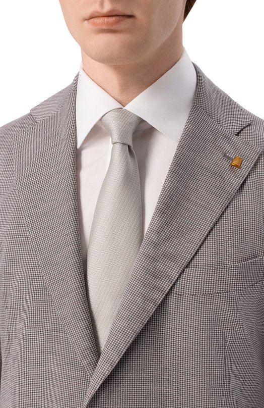 Шелковый галстук Brioni 062I00/PZ416 Серый  062I00/PZ416 Фото 2