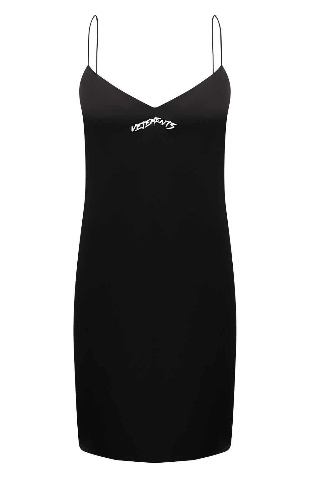 Платье из вискозы и шелка VETEMENTS черного цвета по цене 96550 руб., арт. WE52DR300B 2650/BLACK, фото 1 Платье из вискозы и шелка VETEMENTS, арт. WE52DR300B 2650/BLACK, фото 1