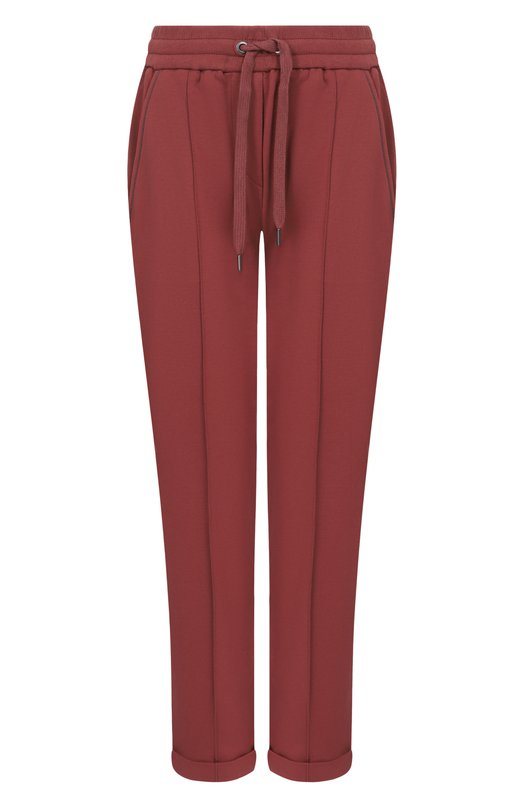 Хлопковые брюки Brunello Cucinelli MH827FB799 Бордовый MH827FB799