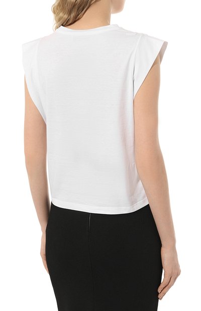 Хлопковая футболка ERMANNO FIRENZE белого цвета по цене 25050 руб., арт. D42EL033, фото 4 Хлопковая футболка ERMANNO FIRENZE, арт. D42EL033, фото 4