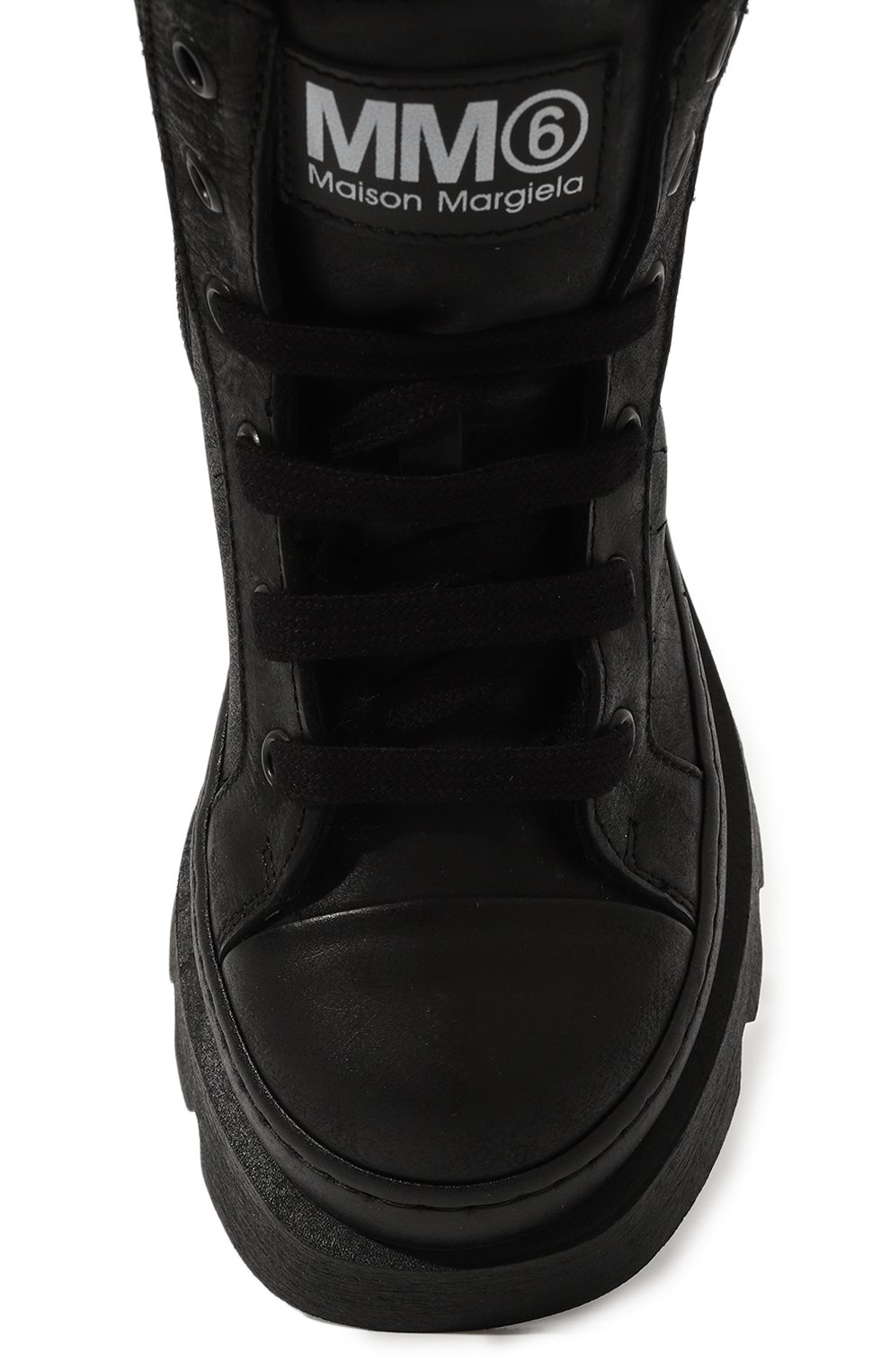 Кожаные ботинки MM6 черного цвета по цене 33400 руб., арт. 75043/28-35, фото 4 Кожаные ботинки MM6, арт. 75043/28-35, фото 4