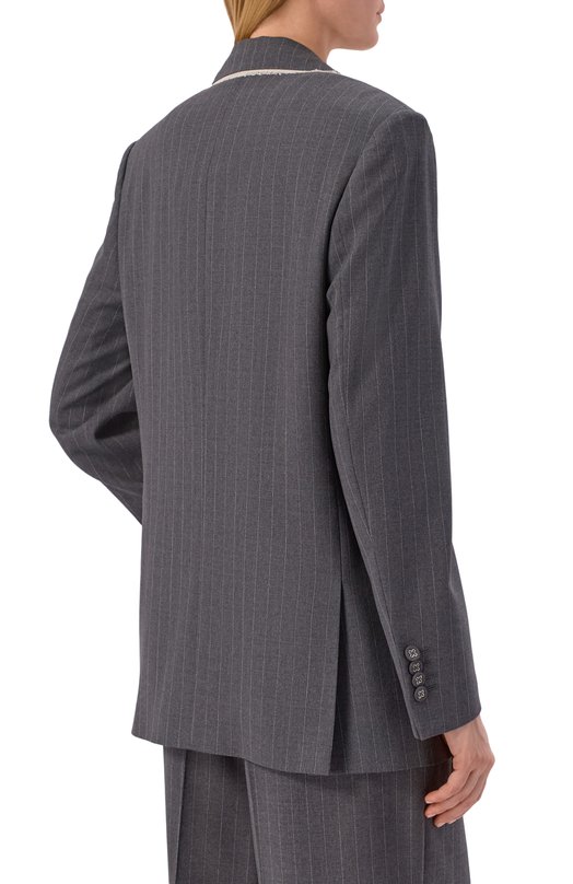 Шерстяной жакет Officine Generale S26WTLG405 Серый  S26WTLG405 Фото 4