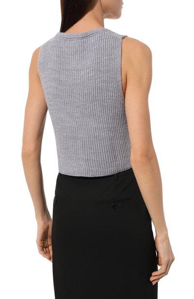 Жилет LESYANEBO серого цвета по цене 9600 руб., арт. ICONIC/KNIT008, фото 4 Жилет LESYANEBO, арт. ICONIC/KNIT008, фото 4