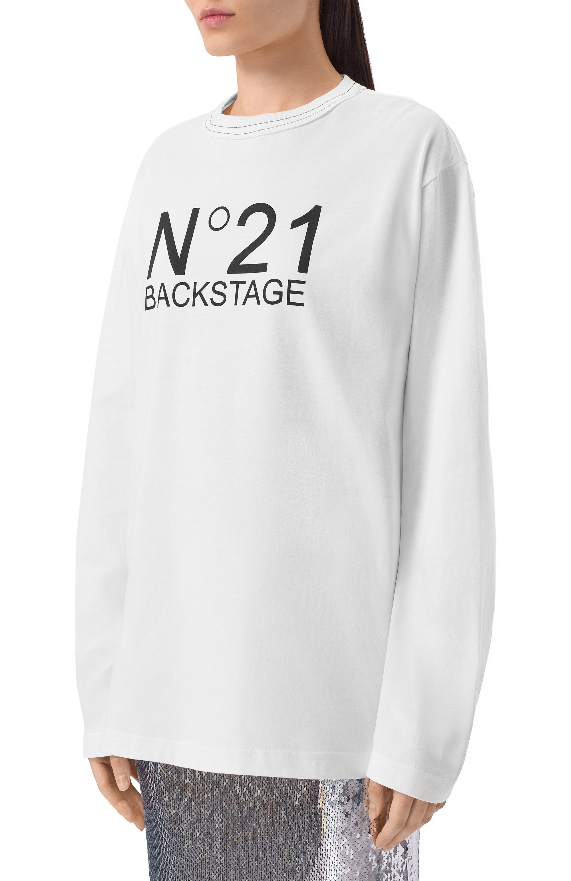 Хлопковый лонгслив N21, арт. F041/6328, фото 3