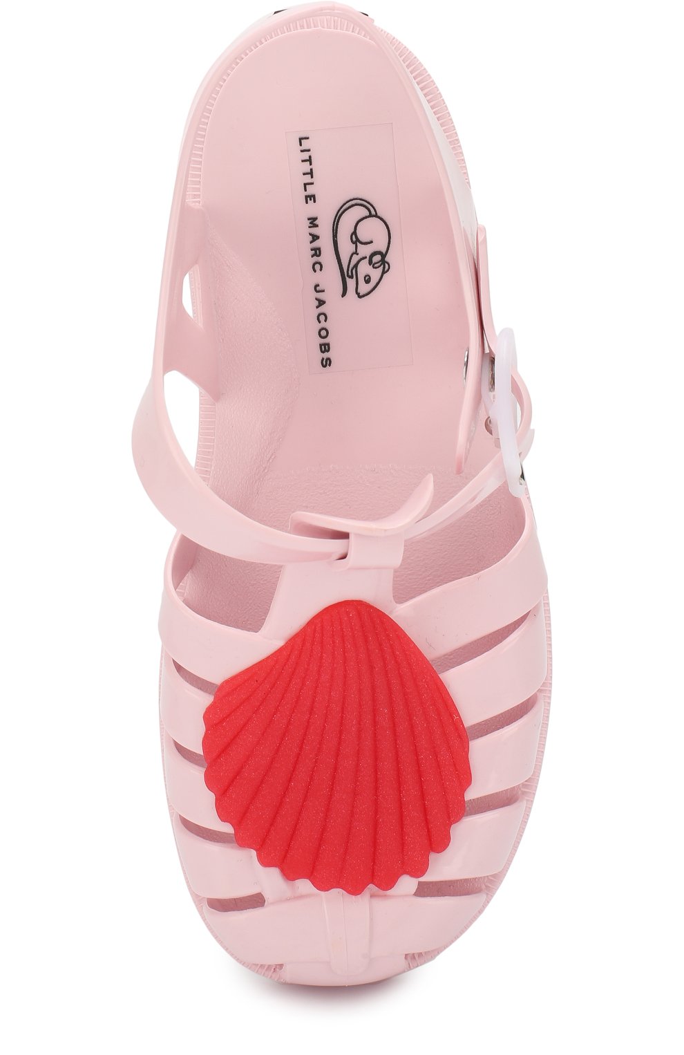 Резиновые сандалии с декором MARC JACOBS (THE) розового цвета по цене 4740 руб., арт. W19074/28-35, фото 4 Резиновые сандалии с декором MARC JACOBS (THE), арт. W19074/28-35, фото 4