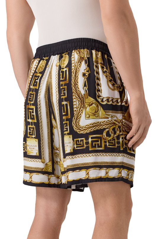 Шорты из вискозы Balmain FH1PA145/VI41 Разноцветный  FH1PA145/VI41 Фото 4
