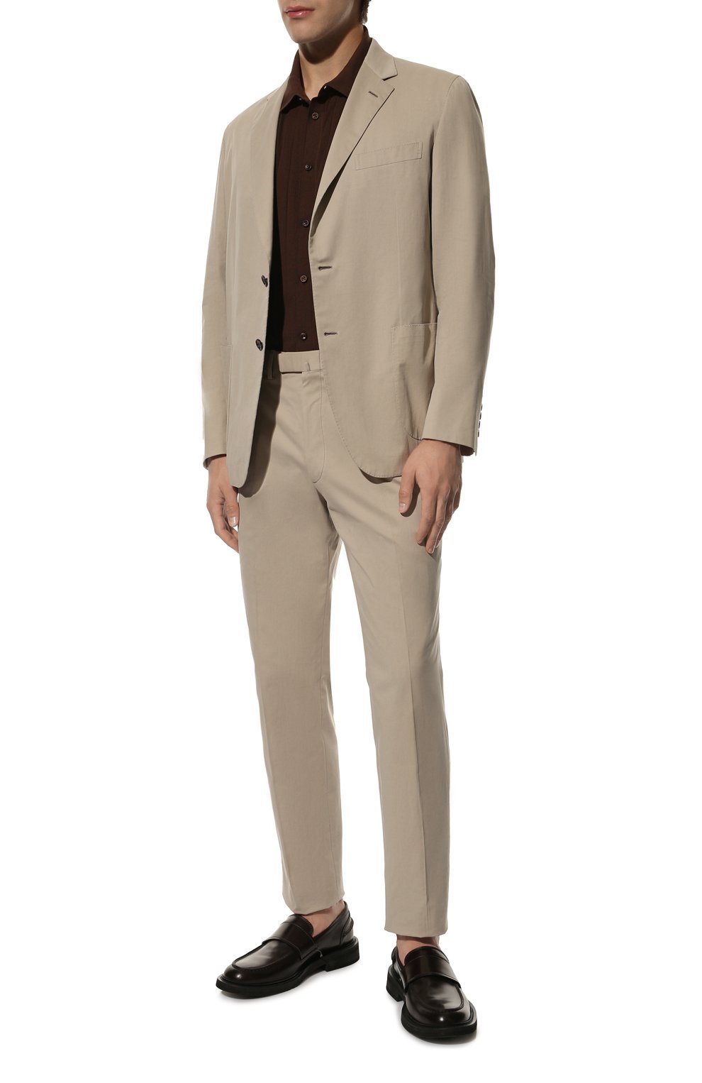 Хлопковая рубашка FIORONI темно-коричневого цвета по цене 57850 руб., арт. MK24248G1, фото 2 Хлопковая рубашка FIORONI, арт. MK24248G1, фото 2