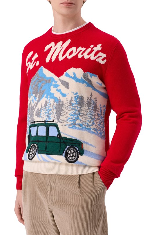 Джемпер из шерсти и вискозы MC2 Saint Barth HER0011-00174I/HER0N C Красный  HER0011-00174I/HER0N C Фото 3