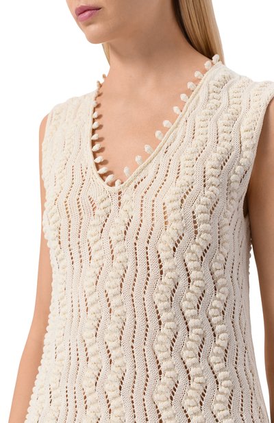 Хлопковое платье JIL SANDER кремового цвета по цене 370500 руб., арт. J02CT0560/J15476, фото 4 Хлопковое платье JIL SANDER, арт. J02CT0560/J15476, фото 4