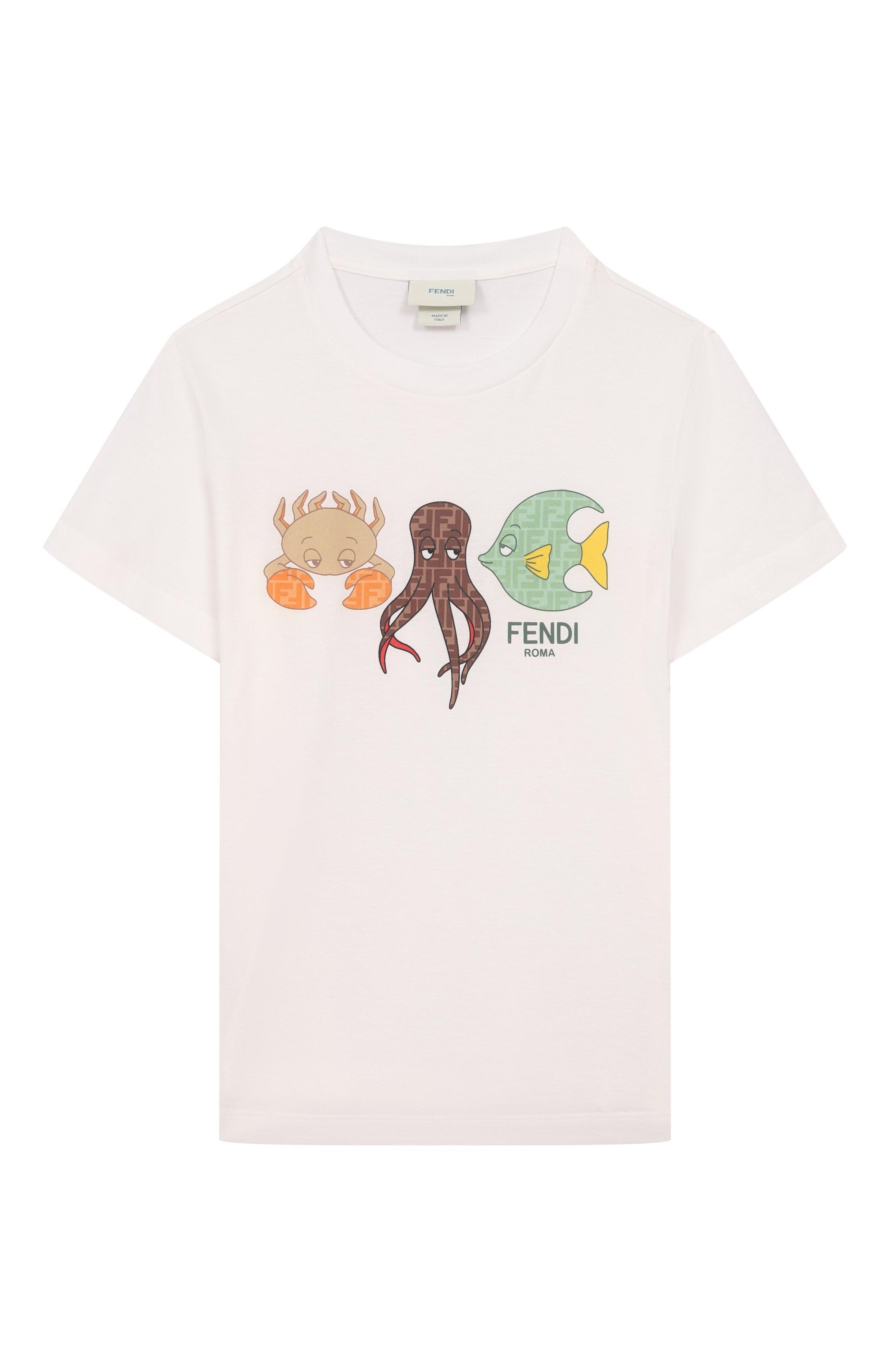 Хлопковая футболка FENDI, арт. JMI505/7AJ/3A-6A, фото 1