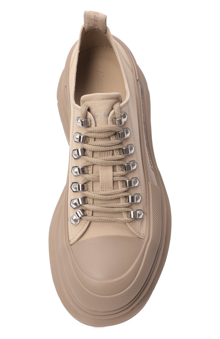 Мужские текстильные ботинки tread slick ALEXANDER MCQUEEN бежевого цвета, арт. 735817W4MV1 7732 | Фото 6 (Подошва: Массивная; Материал внутренний: Натуральная кожа; Материал внешний: Текстиль; Каблук высота: Высокий; Матери�ал утеплителя: Без утеплителя; Мужское Кросс-КТ: Хайкеры-обувь)