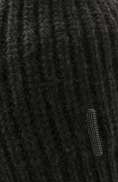 Детского кашемировая шапка BRUNELLO CUCINELLI темно-серого цвета, арт. B52M50299B | Фото 3 (Ма�териал: Текстиль, Кашемир, Шерсть; Материал сплава: Проставлено; Нос: Не проставлено)