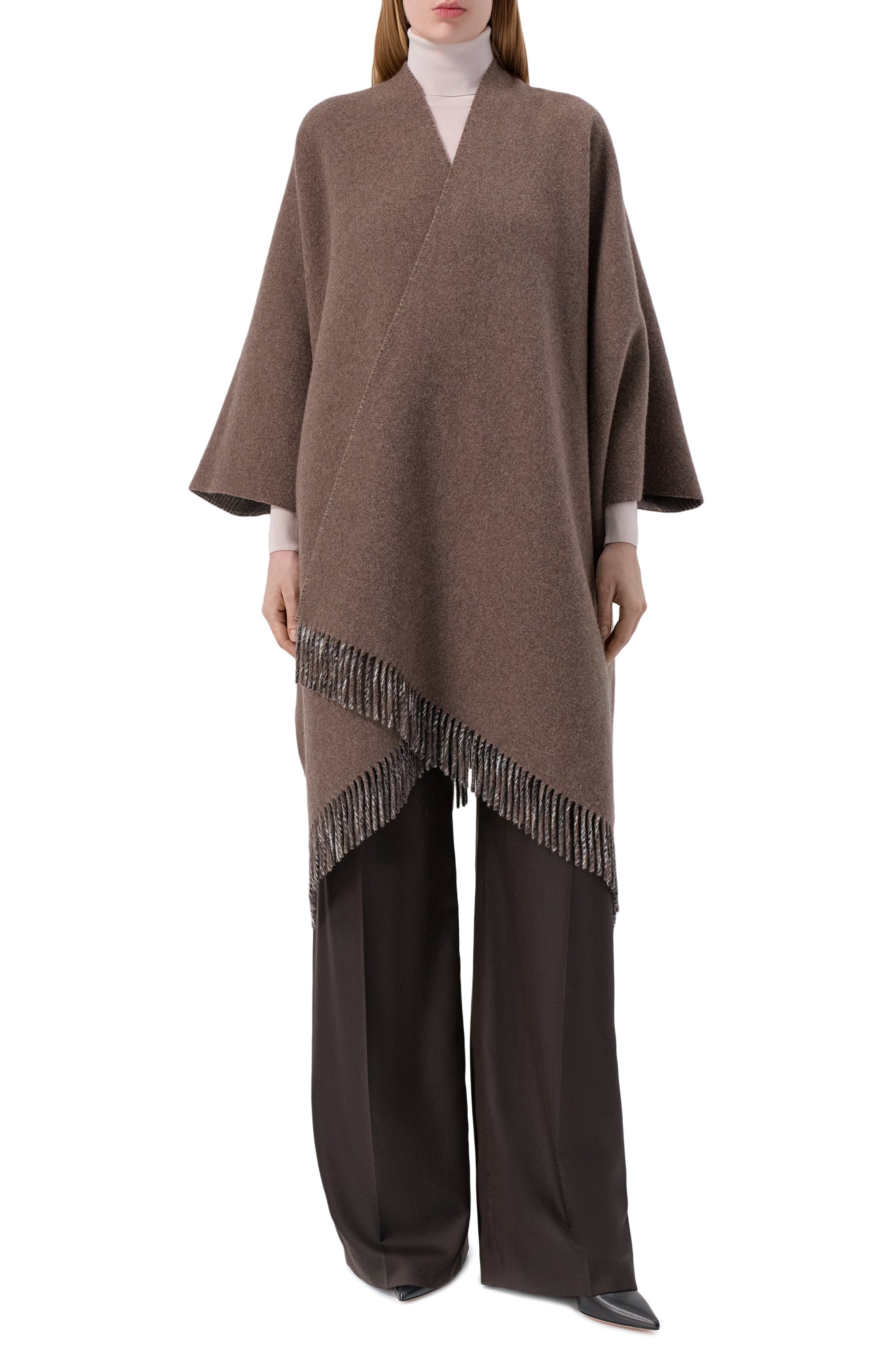 Двустороннее кашемировое пончо BRUNELLO CUCINELLI, арт. MSCDAGP31, фото 6
