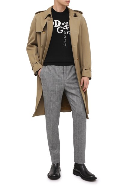 Шерстяные брюки SAINT LAURENT серого цвета по цене 112500 руб., арт. 596927/Y1B54, фото 2 Шерстяные брюки SAINT LAURENT, арт. 596927/Y1B54, фото 2