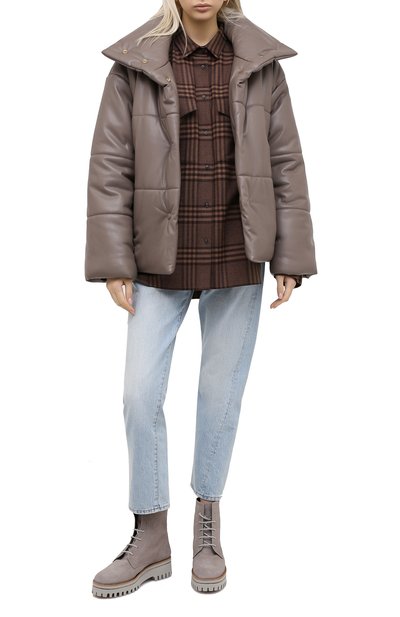 Куртка из экокожи NANUSHKA серого цвета по цене 94700 руб., арт. HIDE_CLAY_VEGAN LEATHER, фото 2 Куртка из экокожи NANUSHKA, арт. HIDE_CLAY_VEGAN LEATHER, фото 2