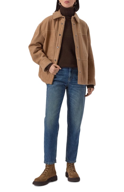 Дубленка из овчины Brunello Cucinelli MPMCS7866P Коричневый  MPMCS7866P Фото 2