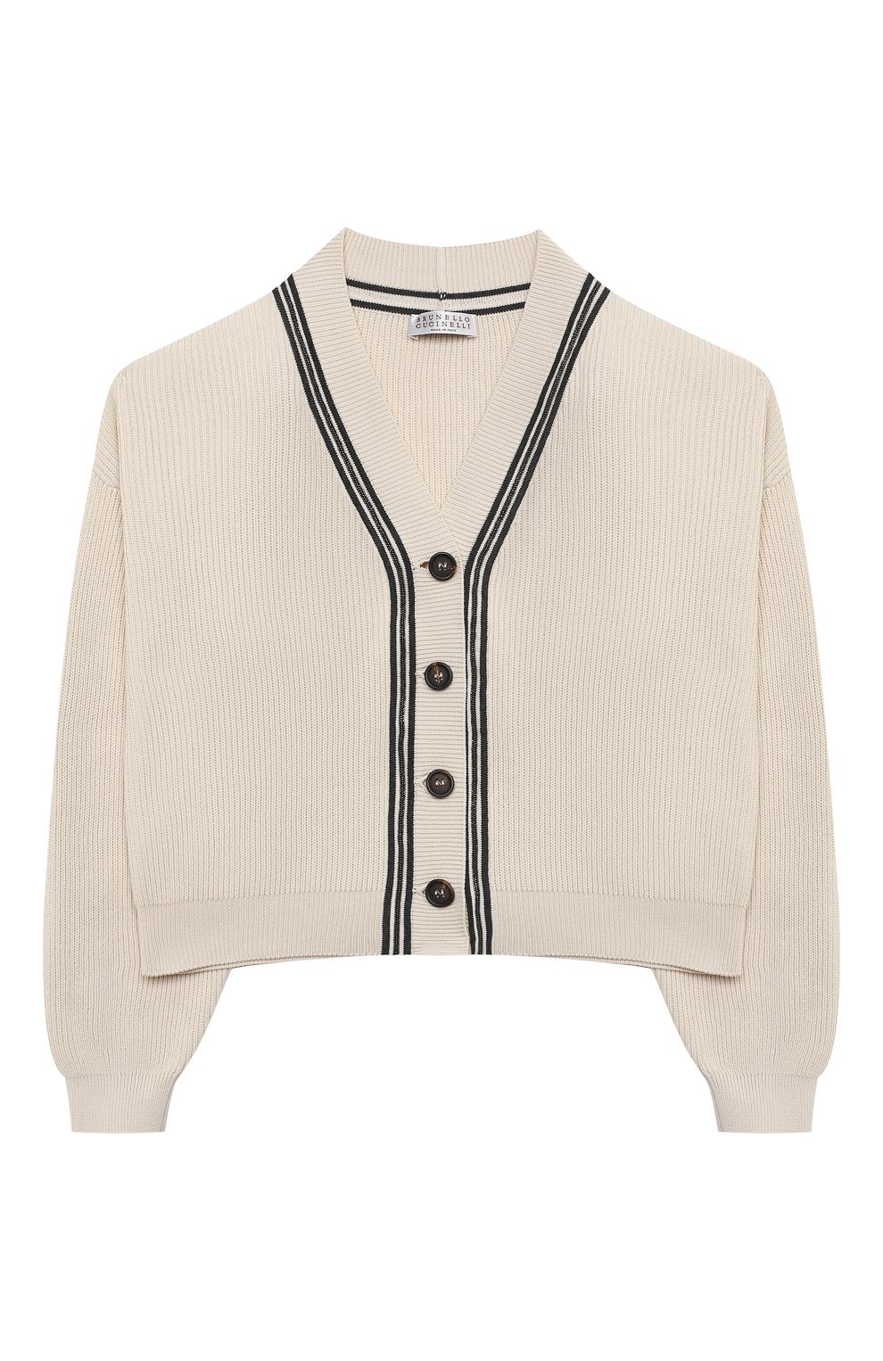 Хлопковый кардиган BRUNELLO CUCINELLI бежевого цвета по цене 46700 руб., арт. B19M13706A, фото 1 Хлопковый кардиган BRUNELLO CUCINELLI, арт. B19M13706A, фото 1