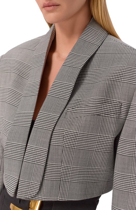 Шерстяной жакет Balmain GF1SD260/WD31 Чёрно-белый  GF1SD260/WD31 Фото 5