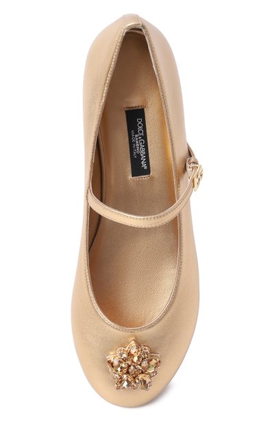 Кожаные балетки DOLCE & GABBANA, арт. D11376/AX261_001, фото 4