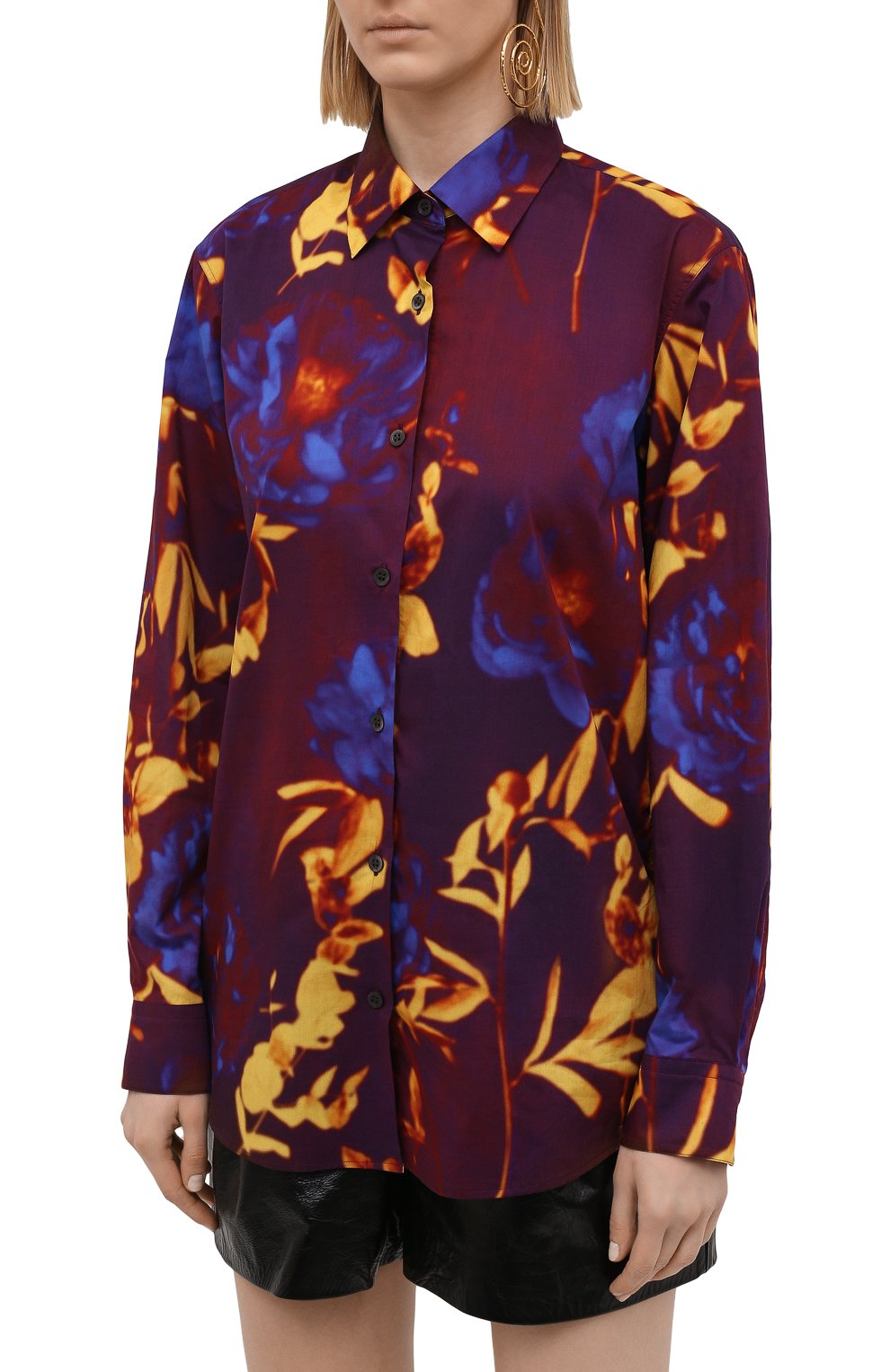 Хлопковая рубашка DRIES VAN NOTEN, арт. 211-10779-2084, фото 3