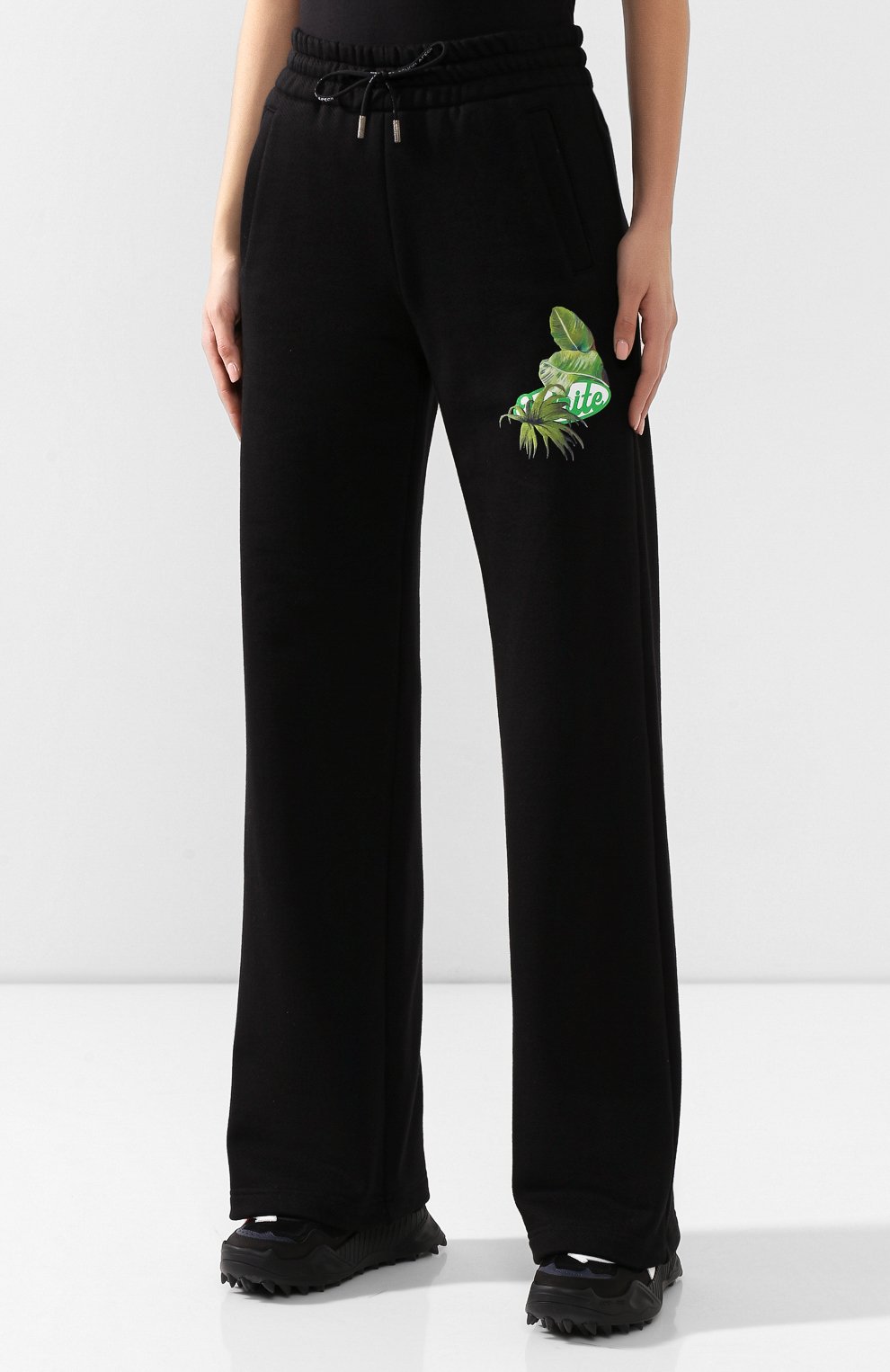 Хлопковые брюки OFF-WHITE черного цвета по цене 46750 руб., арт. 0WCH005F19F300501000, фото 3 Хлопковые брюки OFF-WHITE, арт. 0WCH005F19F300501000, фото 3